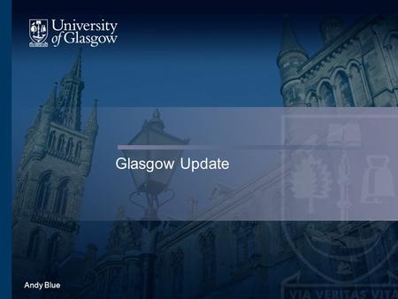 Andy Blue Glasgow Update. Andy Blue WP3 Meeting Summary ESD Protection –Part all arrived and installed Compressed Air Controls –New lines and panel being.