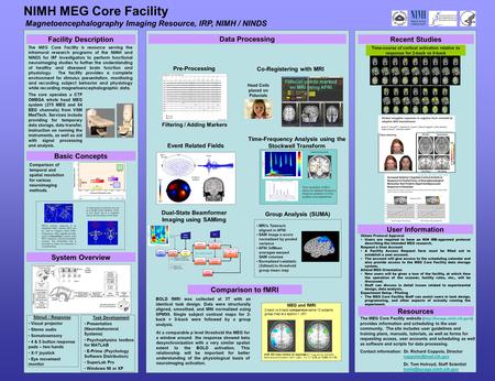 NIMH MEG Core Facility Magnetoencephalography Imaging Resource, IRP, NIMH / NINDS Comparison of temporal and spatial resolution for various neuroimaging.