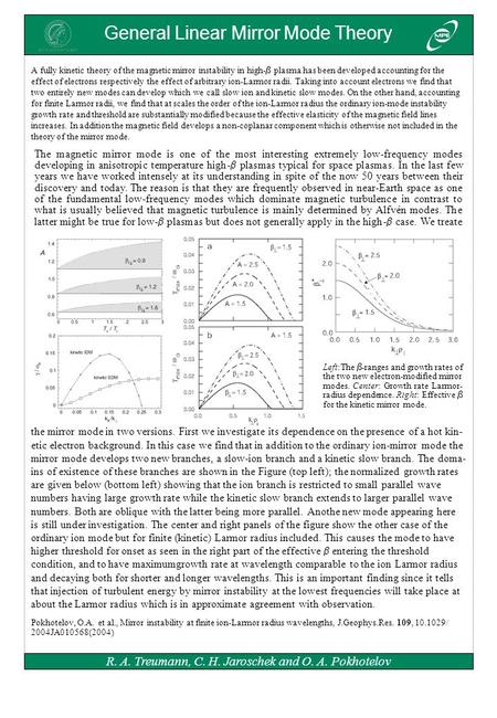 R. A. Treumann, C. H. Jaroschek and O. A. Pokhotelov The magnetic mirror mode is one of the most interesting extremely low-frequency modes developing in.