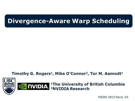 Divergence-Aware Warp Scheduling