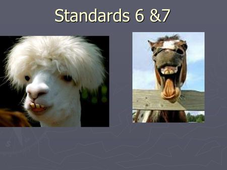 Standards 6 &7. Warm up ► Write down 15 behaviors you have done today. ► I will give you the next directions when the list is complete.