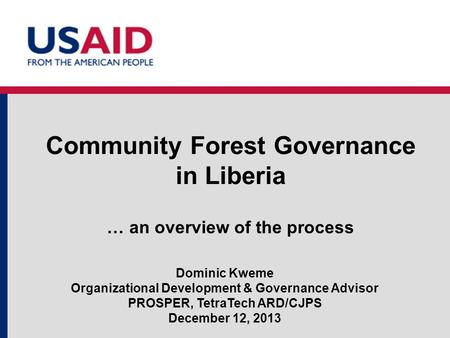 Community Forest Governance in Liberia