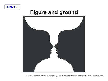 Figure and ground Psychologists use the terms figure and ground to label an object and its background respectively. The classification of an item as a.