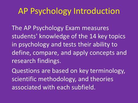 AP Psychology Introduction