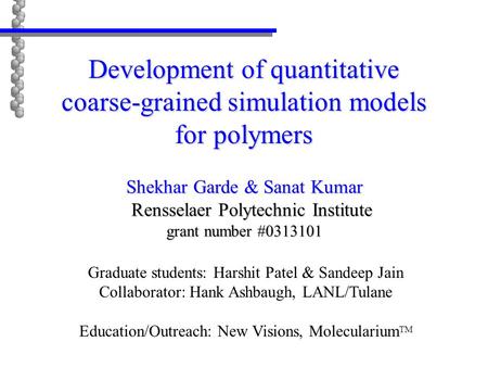 Development of quantitative coarse-grained simulation models