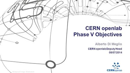 CERN openlab Phase V Objectives CERN openlab Deputy Head 08/07/2014 Alberto Di Meglio.