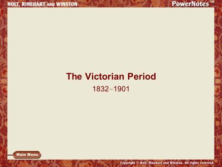 The Victorian Period 1832 – 1901. Queen Victoria became queen in 1837 when she was only eighteen married Prince Albert and had nine children set an example.