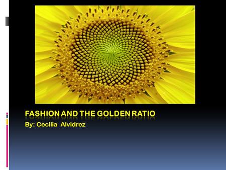 Fashion AND The Golden RATIO