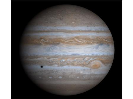 Jupiter is the third brightest object in the night sky. Its orbital period is 11.9 Earth years. Its semi-major axis is 5.20 A. U. (778,000,000 km).