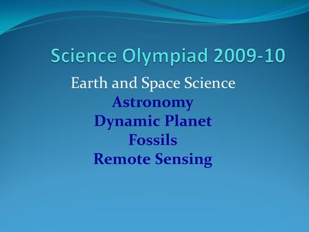 Earth and Space Science