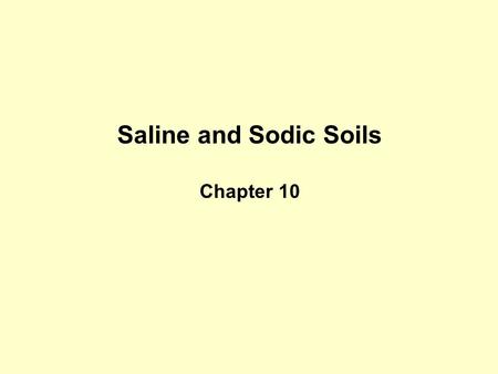 Saline and Sodic Soils Chapter 10. This one. Percent yield on y-axis and increasing level of salinity on x-axis.