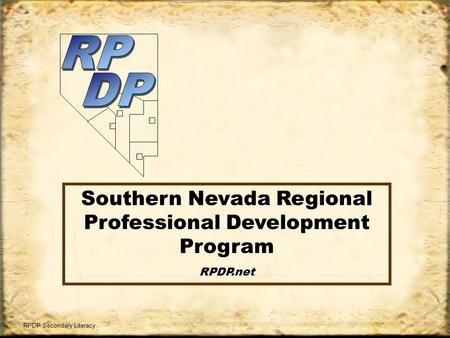 RPDP Secondary Literacy     Southern Nevada Regional Professional Development Program RPDP.net.