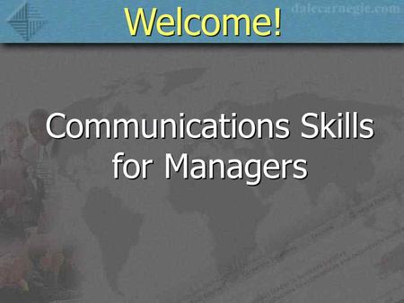 Communications Skills for Managers