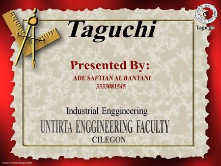 Taguchi. Abstraction Optimisation of manufacturing processes is typically performed utilising mathematical process models or designed experiments. However,