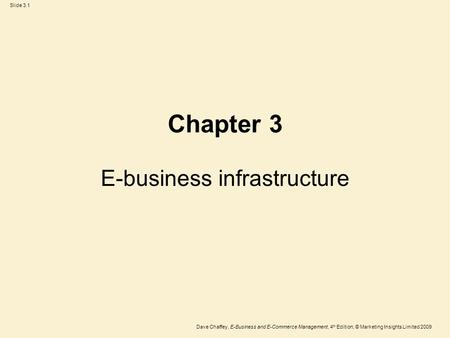 E-business infrastructure