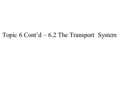 Topic 6 Cont’d – 6.2 The Transport System. Draw and label a diagram of the heart showing the four chambers, associated blood vessels, valves, the route.