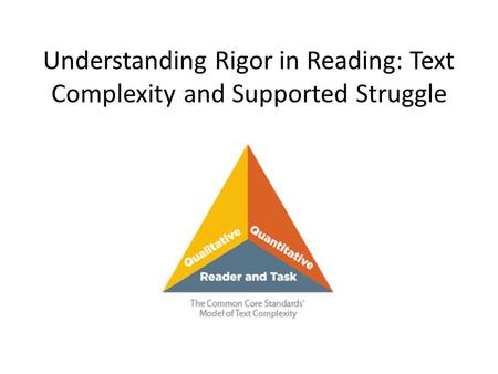 Understanding Rigor in Reading: Text Complexity and Supported Struggle.