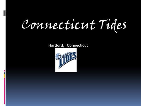 Connecticut Tides Hartford, Connecticut. Head Coach: Peter Laviolette  Played in the American Hockey League  Coached Stanley Cup Carolina Hurricanes.