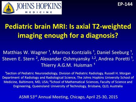 ASNR 53rd Annual Meeting, Chicago, April 25-30, 2015