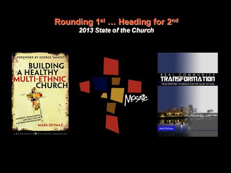 Rounding 1 st … Heading for 2 nd 2013 State of the Church.