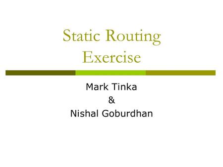 Static Routing Exercise