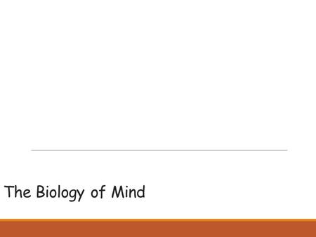 The Biology of Mind. Biological Psychology ◦ Branch of psychology concerned with the links between biology and behavior ◦ Some biological psychologists.