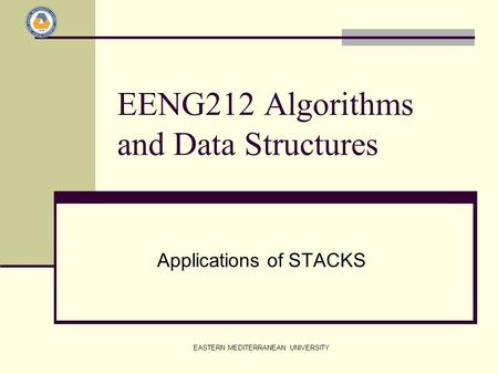 EENG212 Algorithms and Data Structures