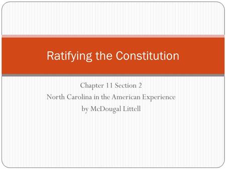 Ratifying the Constitution