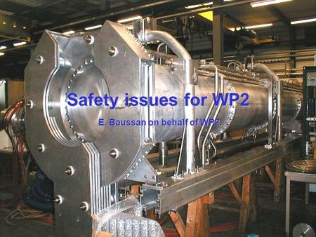 Safety issues for WP2 E. Baussan on behalf of WP2.