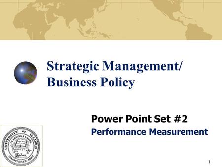 Strategic Management/ Business Policy