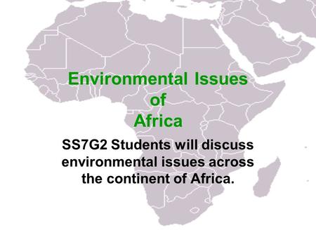 Environmental Issues of Africa