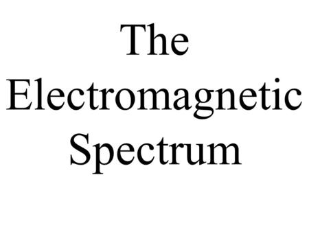 The Electromagnetic Spectrum. What is a wave? A wave is made when particles move up and down.