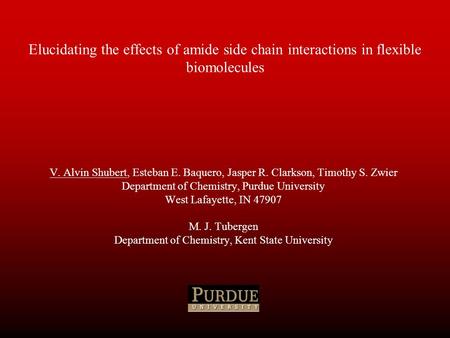 Elucidating the effects of amide side chain interactions in flexible biomolecules V. Alvin Shubert, Esteban E. Baquero, Jasper R. Clarkson, Timothy S.