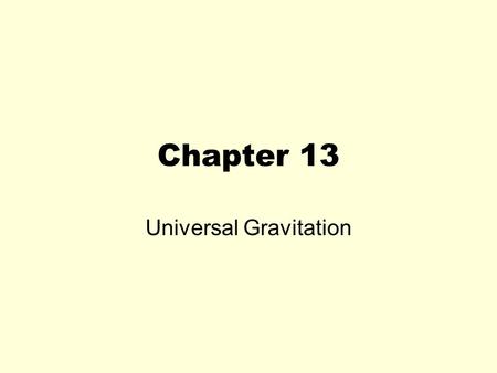 Universal Gravitation