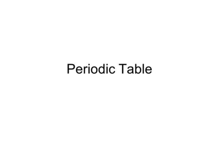 Periodic Table.