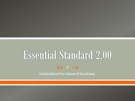  Understand the nature of business. 1.  Understand applications and issues of technology. 2.