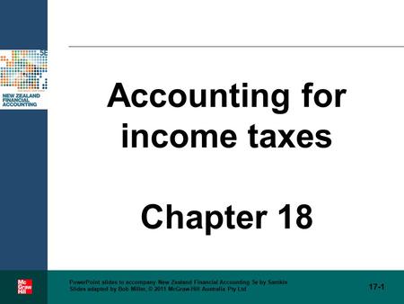 Accounting for income taxes Chapter 18