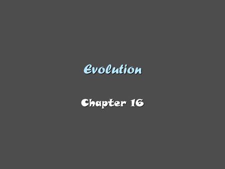 Evolution Chapter 16.