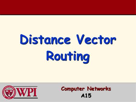 Distance Vector Routing