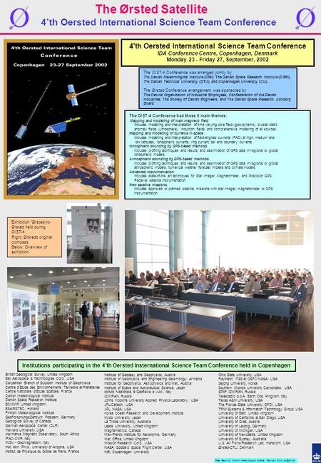 4’th Oersted International Science Team Conference British Geological Survey, United Kingdom Ball Aerospace & Technologies Corp., USA Carpathian Branch.