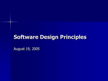 Software Design Principles