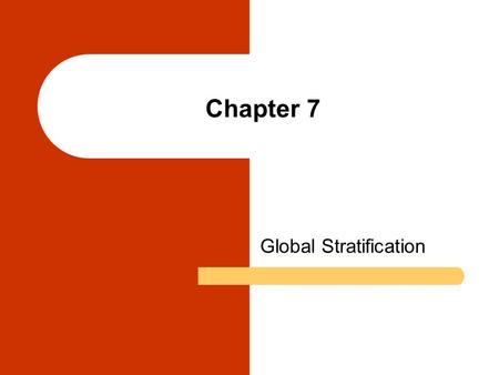 Chapter 7 Global Stratification. Chapter Outline What Is Social Stratification? Global Systems of Stratification Wealth and Poverty in Global Perspective.