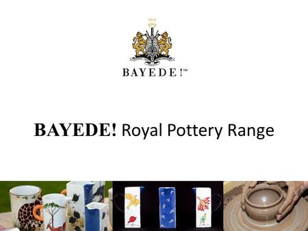 BAYEDE! Royal Pottery Range. BAYEDE! White Ceramic Pottery originates from Paarl, Western Cape. Moulded by a couple who are supported by our job Creation.