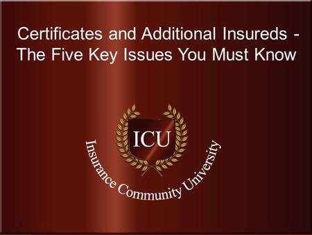 Insurance Community Center A Center For Learning, A Community For Sharing www.InsuranceCommunityCenter.com Find us on LinkedIn & Facebook! Insurance Community.