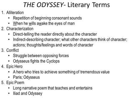 THE ODYSSEY- Literary Terms