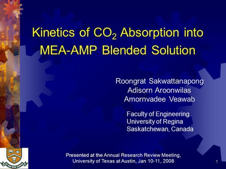 Kinetics of CO2 Absorption into MEA-AMP Blended Solution