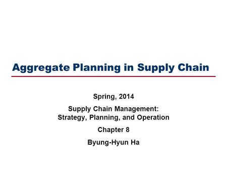 Contents Introduction Aggregate planning problem