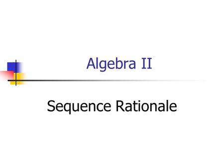 Algebra II Sequence Rationale. Preface According to the TEKS for Algebra I, students will learn: What a function is Gather and record data Represent functions.