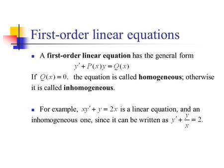 First-order linear equations