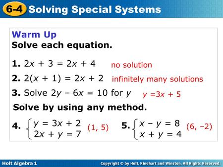 infinitely many solutions